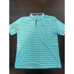 Swannies Golf Polo XL Teal Excellent Washington National Golf Course Striped